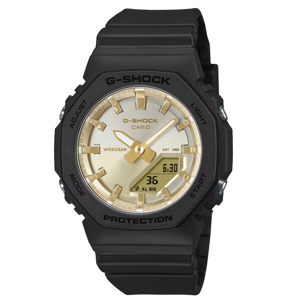 CASIO 卡西歐(GMA-P2100SG-1A)G-SHOCK WOMEN 迷你農家橡樹 夏季日落精巧雙顯錶-黑