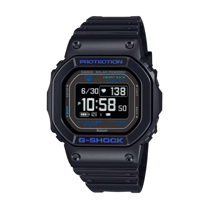 【CASIO G-SHOCK】G-SQUAD系列方形多功能腕錶-黑藍款/DW-H5600-1A2/台灣總代理公司貨享一年