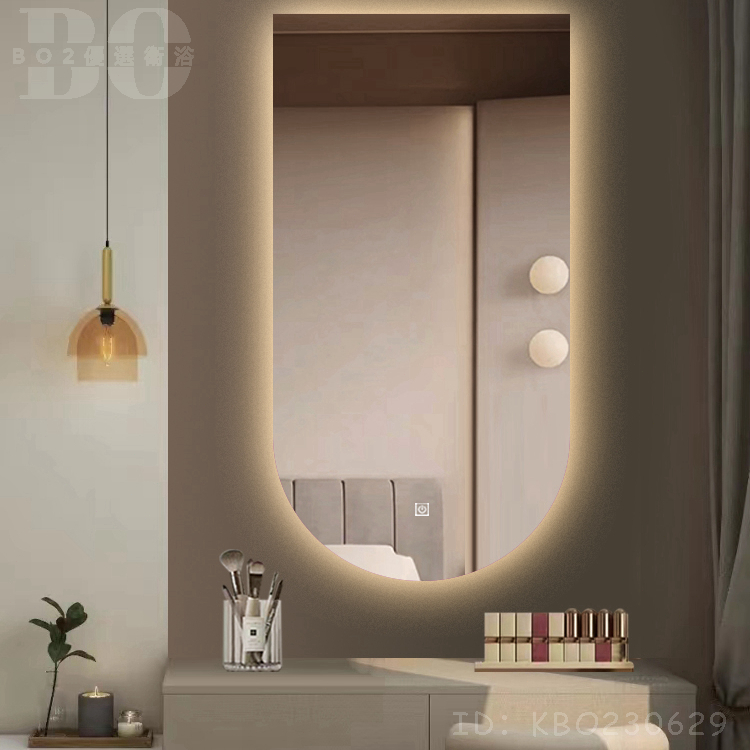 【破損包賠】拱形智能鏡浴鏡智能浴室鏡子子衛生間廁所鏡子led帶燈洗手台法式梳妝台鏡掛牆BO92