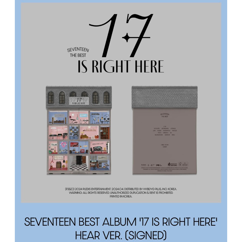 接單中/SEVENTEEN美國官網親簽BEST ALBUM ‘17 IS RIGHT HERE’ signed