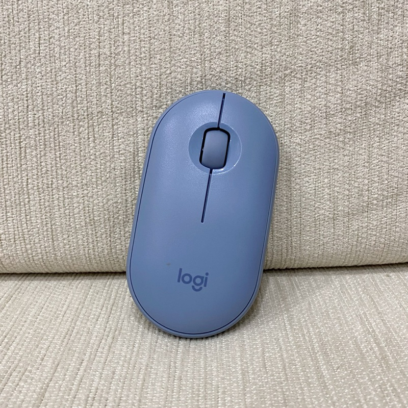 【Logitech羅技】Pebble M350 鵝卵石無線滑鼠(天空藍)(二手)