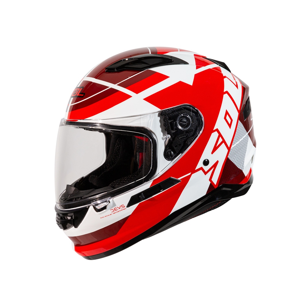 【SOL Helmets】SF-6全罩式安全帽 (超視界_白/灰紅) ｜ SOL安全帽官方商城