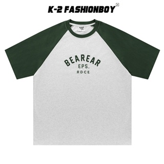 【K-2】BEAREAR EPS RDCE 字母貼布 刺繡 撞色 棒球短T 短袖 穿搭 簡約 寬鬆 休閒【H8944】
