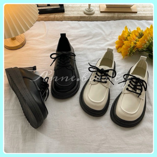 【綁帶樂福鞋 小皮鞋 撞色皮鞋】［Anne.beauty] ☆現貨+預購☆ 馬蹄釦樂福鞋 圓頭小皮鞋 英倫學院風 樂福