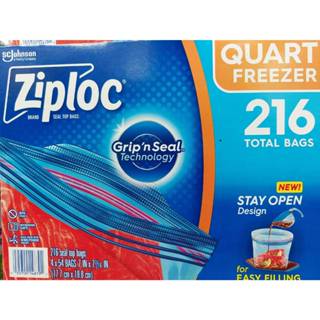 🚀2️⃣4️⃣🅷快速出貨🔥Costco 好市多代購Ziploc 雙層夾鏈冷凍保鮮袋 17.7公分Ｘ18.8公分Ｘ216入