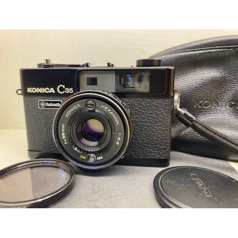 Konica c35 flash matic稀有黑機 （另有c35銀機）功能正常 經典底片相機 文青風 入門適合
