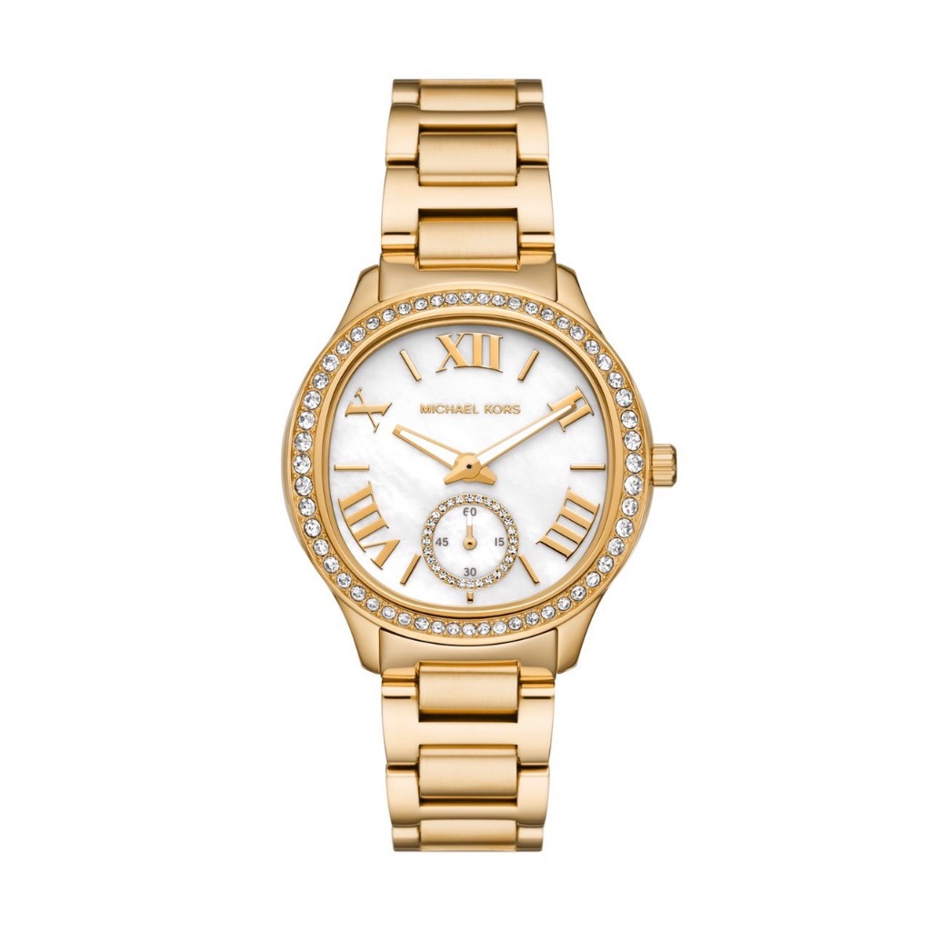 【MICHAEL KORS】Sage經典絕代環鑽女錶金色不鏽鋼帶MK4805 38mm 現代鐘錶