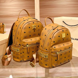 香港代購MK女包 MAGIC KING 真皮雙肩包女2024新款高級感時尚書包大容量出行旅遊背包