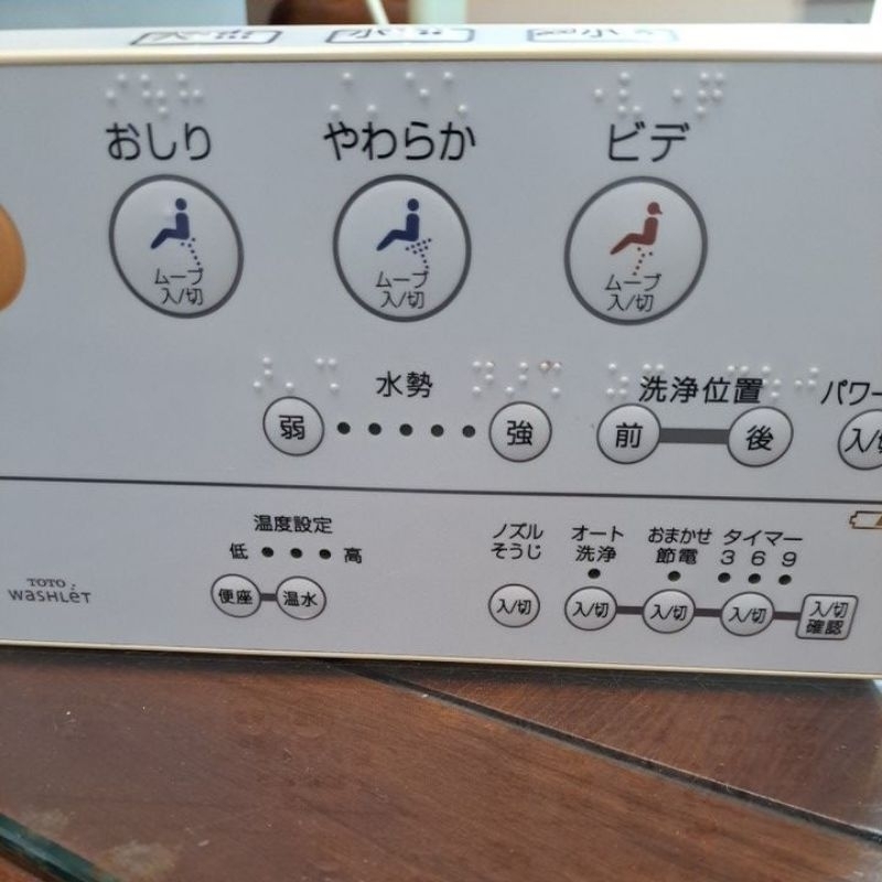 二手日本TOTO遙控器。含大小沖水按鍵，不含壁掛板，保固1個月 ，可以通用TOTO所有型號 。
