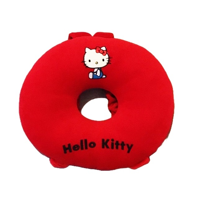 Hello Kitty 兜風紅系列 圓形 可愛車用頭枕 PKTD003R-03