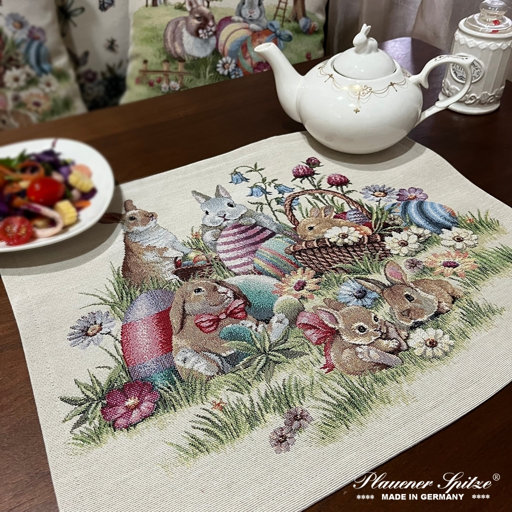 【德製普勞恩蕾絲】春暖花開餐墊系列 35x45 cm 歐式餐墊/桌巾 新年佈置 jacquard緹花布料