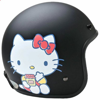 [現貨］全新 evo 3/4罩安全帽 果醬Kitty 消光黑 安全帽