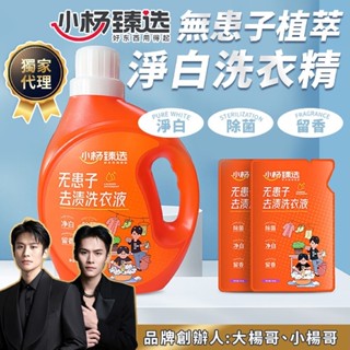 小楊臻選 無患子植萃去漬洗衣精 瓶裝+補充包 無患子 濃縮 洗衣精 亮白 洗衣液 植萃淨白 小楊哥
