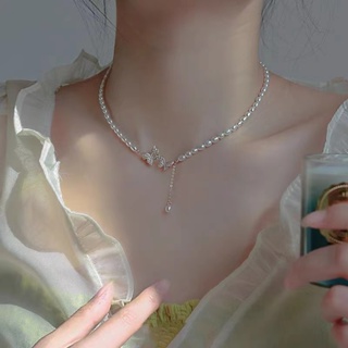 新款熱銷珍珠項鏈女高級設計感2024年春季新款潮網紅爆款鎖骨鏈毛衣項鏈百搭項鏈時尚項鏈小眾