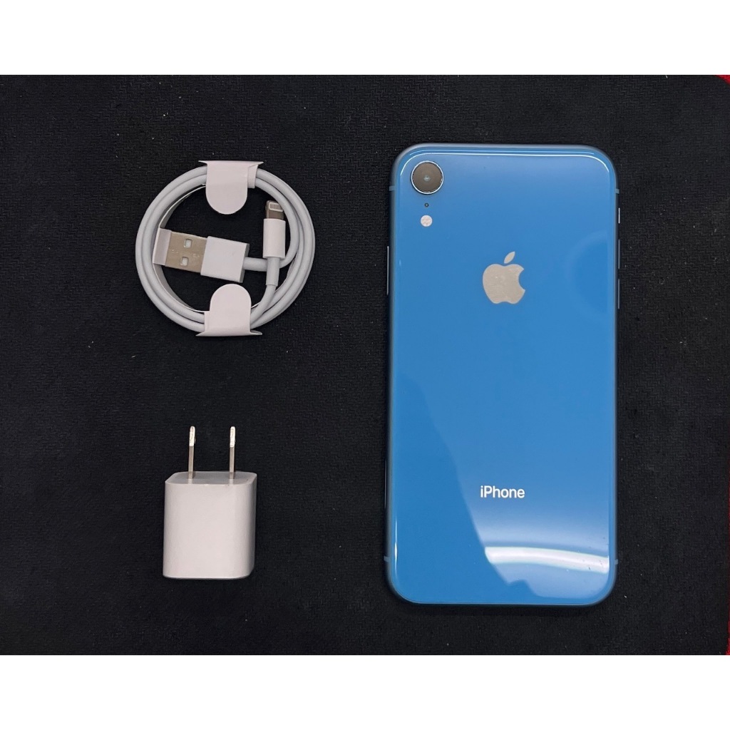 二手精品 iphone XR 256G 4G手機 藍色 9.5成新 無盒裝有附贈全新原廠配件 加贈保護貼及空壓殼