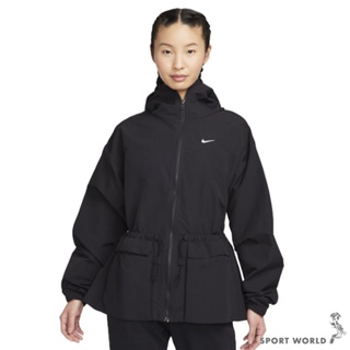 Nike 連帽外套 女裝 縮腰 防潑水 黑【運動世界】FN3670-010