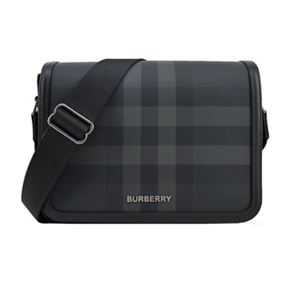 BURBERRY Alfred TB LOGO 皮革小號郵差/斜背包(炭灰色)｜JS Maxx官方旗艦館