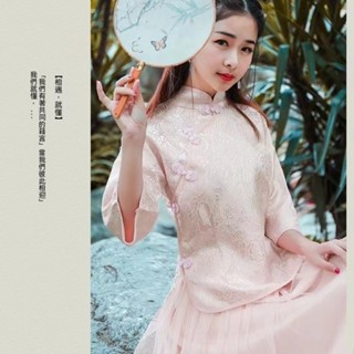 🌸臺灣出貨🌸日常漢服 夏季 姐妹團禮服 伴娘服 旗袍 晚禮服 演出服 舞蹈服 漢服日常氣質穿搭旗袍 五分袖