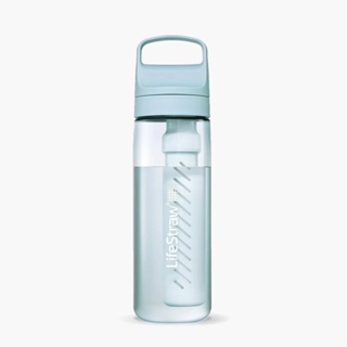 LifeStraw Go 提蓋二段式過濾生命淨水瓶 650ml｜淡藍色 (濾水瓶 登山 健行 露營 旅遊 急難 避難 野