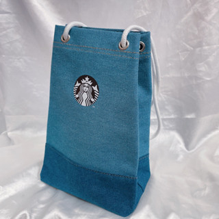 星巴克 限量 Starbucks 丹寧抽繩隨行提袋