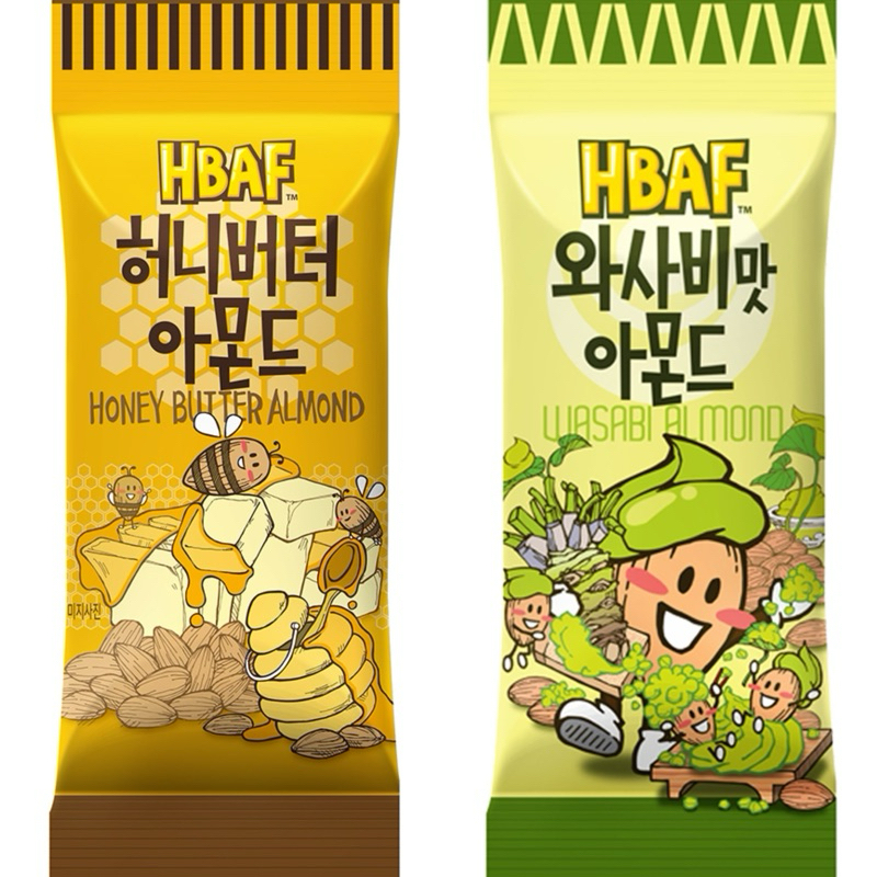 HBAF 蜂蜜奶油/山葵(芥末) 杏仁果30g #韓國零食 特價