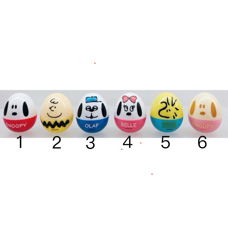 日本史奴比 Snoopy 史努比 蛋型不倒翁公仔(一組六入）