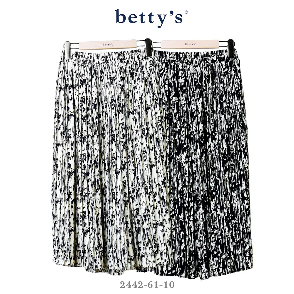 betty’s專櫃款(41)潑墨印花百褶雪紡長裙(共二色)