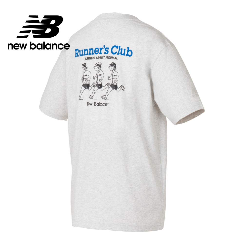 【New Balance】 NB BOY RUNNER CLUB插畫短袖上衣_男性_花灰色_MT41959AHH