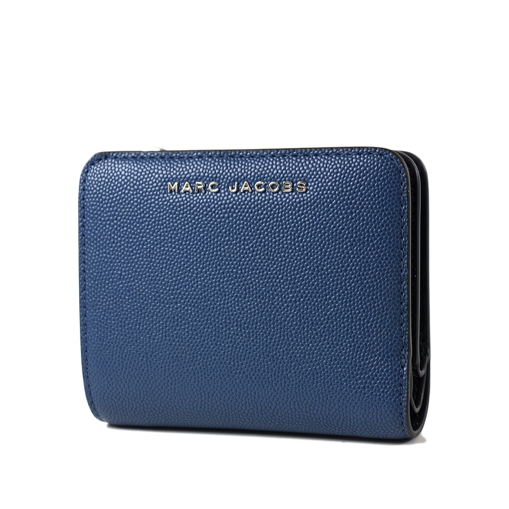 MARC JACOBS 魚子醬皮革釦式短夾-藍色 【美國正品現貨】