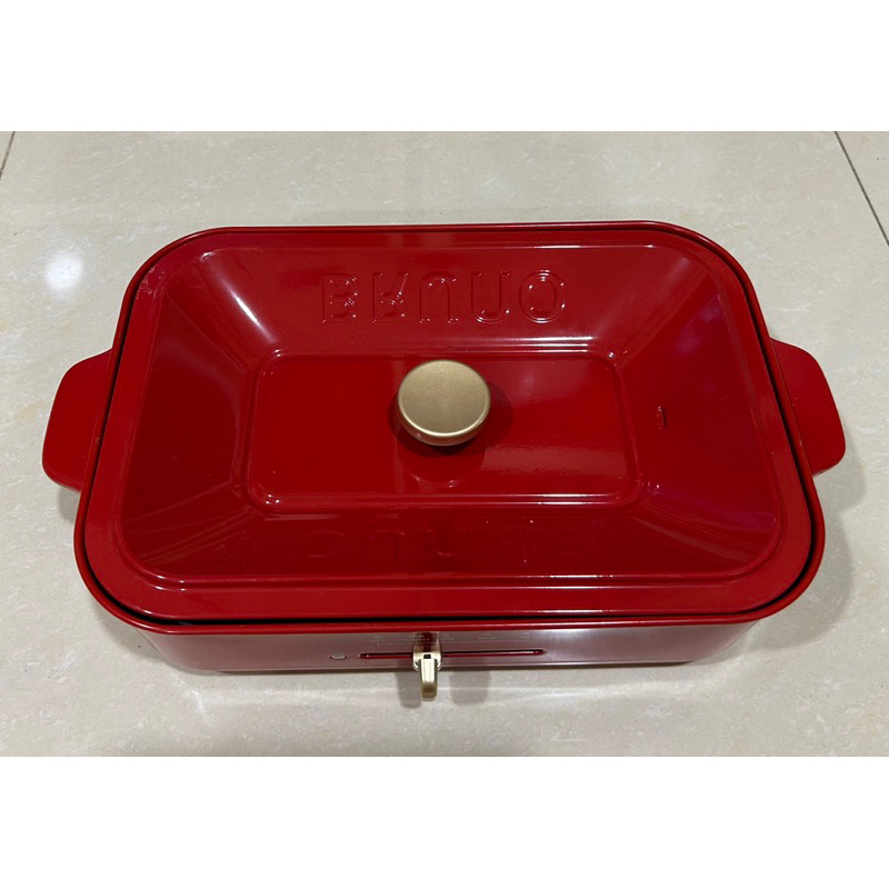 日本BRUNO 多功能電烤盤 紅色（二手）附蓋子 無附電線及其他配件