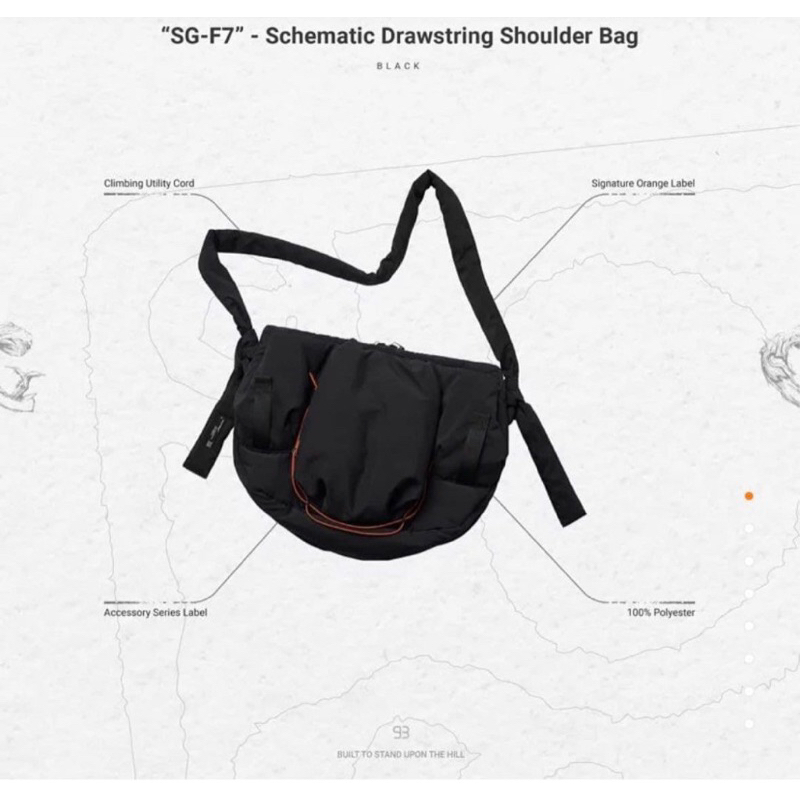 Goopi SG-F7 - Schematic Drawstring Shoulder Bag