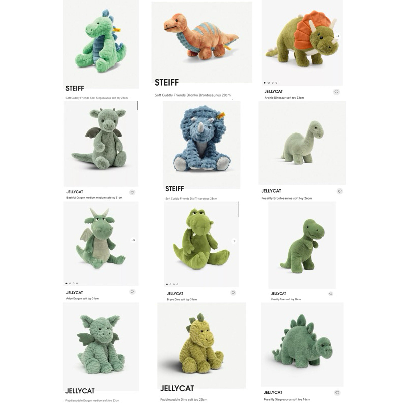 🐶🌷在台現貨款 Jellycat / Steiff 恐龍 雪龍 飛龍 翅龍 龍 雷龍 劍龍 暴龍 三角龍 翼手龍 天空龍