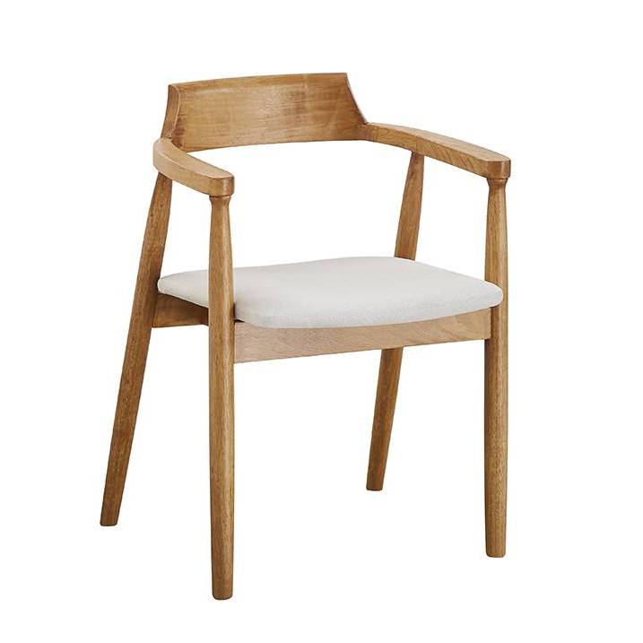 【萊夫家居】JF-470-9：布墊實木餐椅【台中家具】總統椅 洽談椅 實木椅 書桌椅 扶手椅 布餐椅 麻紗布+橡膠木