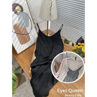 [Eyes Queen]現貨 法式吊帶連衣裙 緞面連身裙 內搭裙 吊帶洋裝 洋裝 醋酸洋裝 吊帶裙 連身裙 連身洋裝
