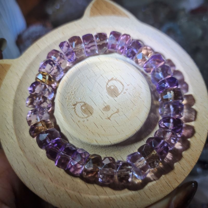 紫黃晶鑽切10～11咪+ 天然無燒紫黃晶