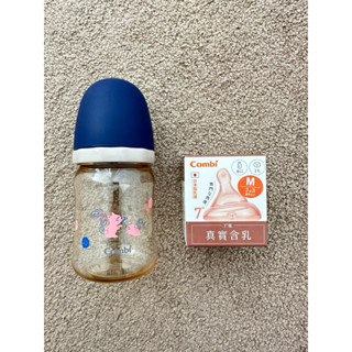 全新Combi奶瓶（S奶嘴頭）+全新未拆封替換奶嘴頭（M)