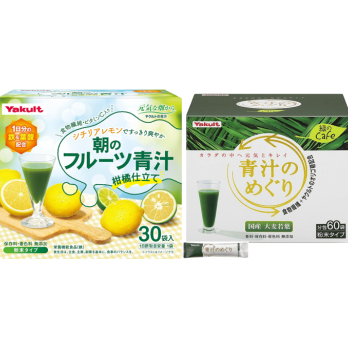 養樂多 Yakult 大麥若葉粉末 早晨果青汁柑橘口味+鐵+葉酸 30袋 青汁的循環+養樂多低聚醣  30袋/60袋