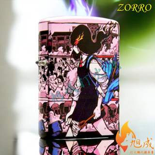 【旭成2】《預購》正品 ZORRO 佐羅 ZT053 麒麟女孩 麒麟 3D彩繪 煤油打火機 打火機 防風打火機 053