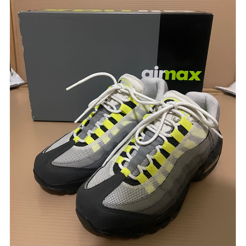 ［二手］NIKE Air Max 95 OG (US5)Black/Neon yellow-light graphite