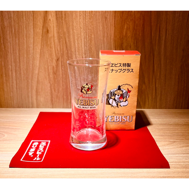【 shower’s 】YEBISU 惠比壽啤酒 福神彩標logo 杯 曲線啤酒杯 premium紅字 全新正品 居酒屋
