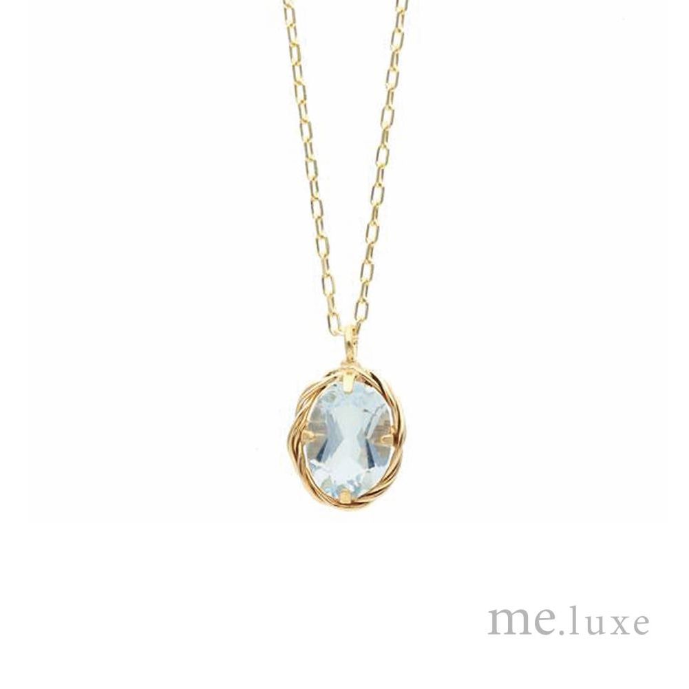 【me.luxe】K10古典寶石鍊橢-海藍寶石/石榴石