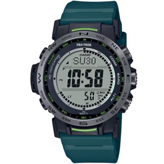 【CASIO】卡西歐 卡西歐 PROTREK 多功能太陽能登山錶-青綠色 PRW-35Y-3 台灣卡西歐保固一年