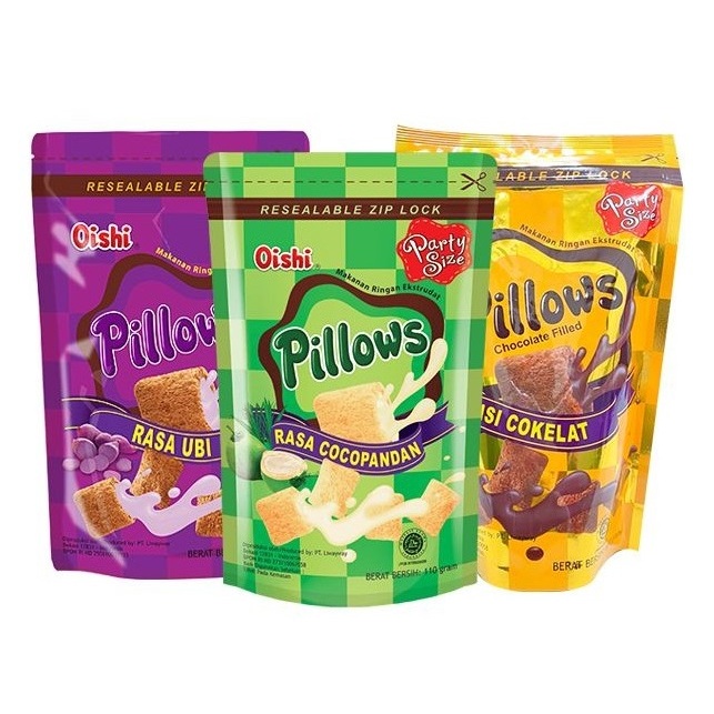 Oishi Pillows 爆漿 枕頭餅乾 巧克力 起司 紅薯 榴槤 椰子 枕頭造型餅乾100g 印尼餅乾【Z410】