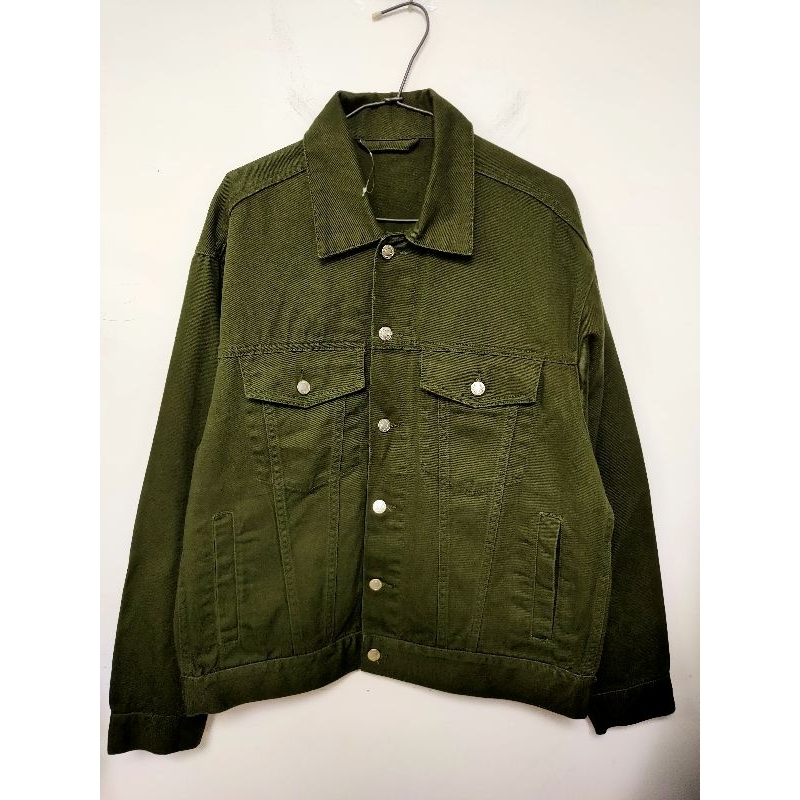✨NET✨**尺寸：約為L**【全新】#4男 軍綠 牛仔 口袋 夾克 外套