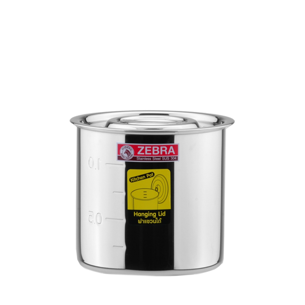 【ZEBRA斑馬牌】304不鏽鋼 佐料罐 12cm 1.0L (附蓋&amp;刻度) 醬料桶 糖水桶 油鍋 量杯 內鍋 調理鍋