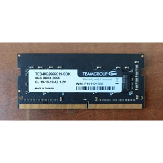 TEAM 十銓 ELITE DDR4 2666 8GB CL19 筆記型記憶體.拆機良品.已測