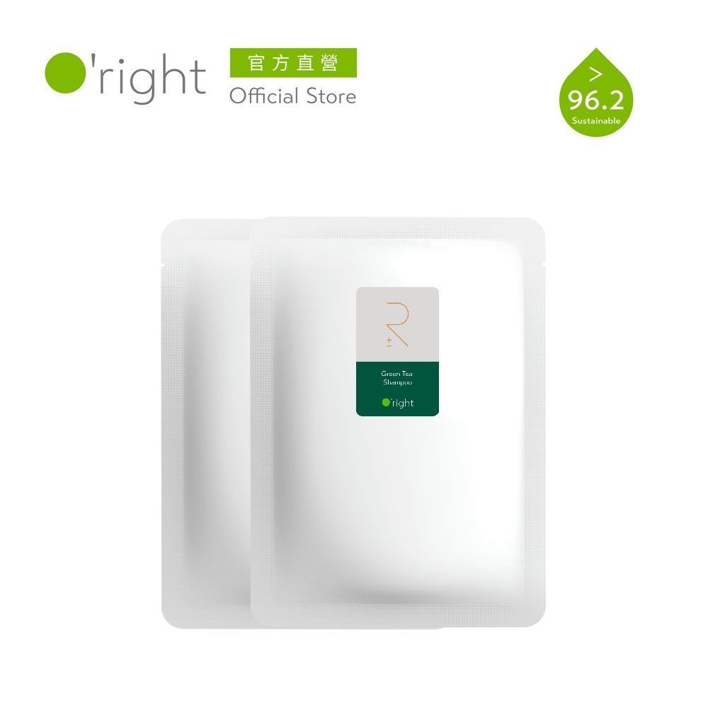 【全新推出】O'right 歐萊德 綠茶洗髮精典藏版補充包(600mLx2包/組)環保包