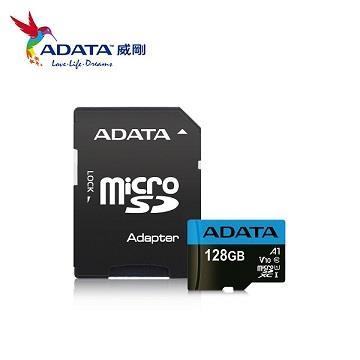 ADATA威剛 microSDXC A1 128GB 記憶卡 (附轉卡) AUSDX128GUICL10A1-RA1