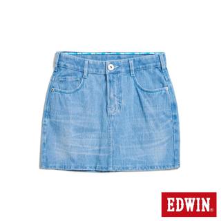 EDWIN 女款 迦績JERSEYS 超特彈力丹寧短裙(拔淺藍)
