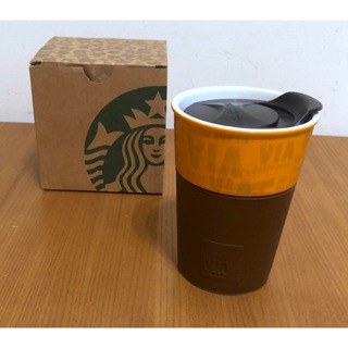 星巴克 STARBUCKS VIA 系列 馬克杯 10oz+VIA矽膠套杯 8oz 合售